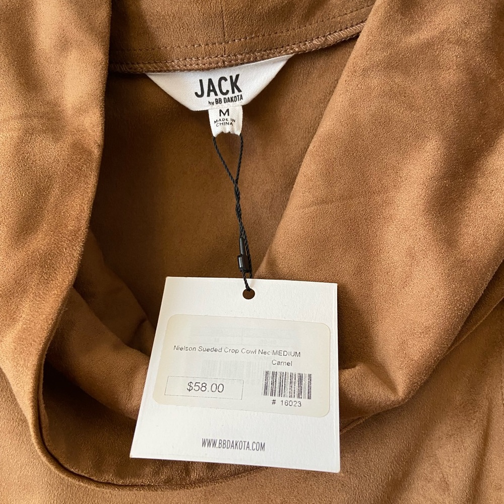 Jack by BBDakota, faux suede cowl neck crop vest/shell, M - Picture 2 of 5